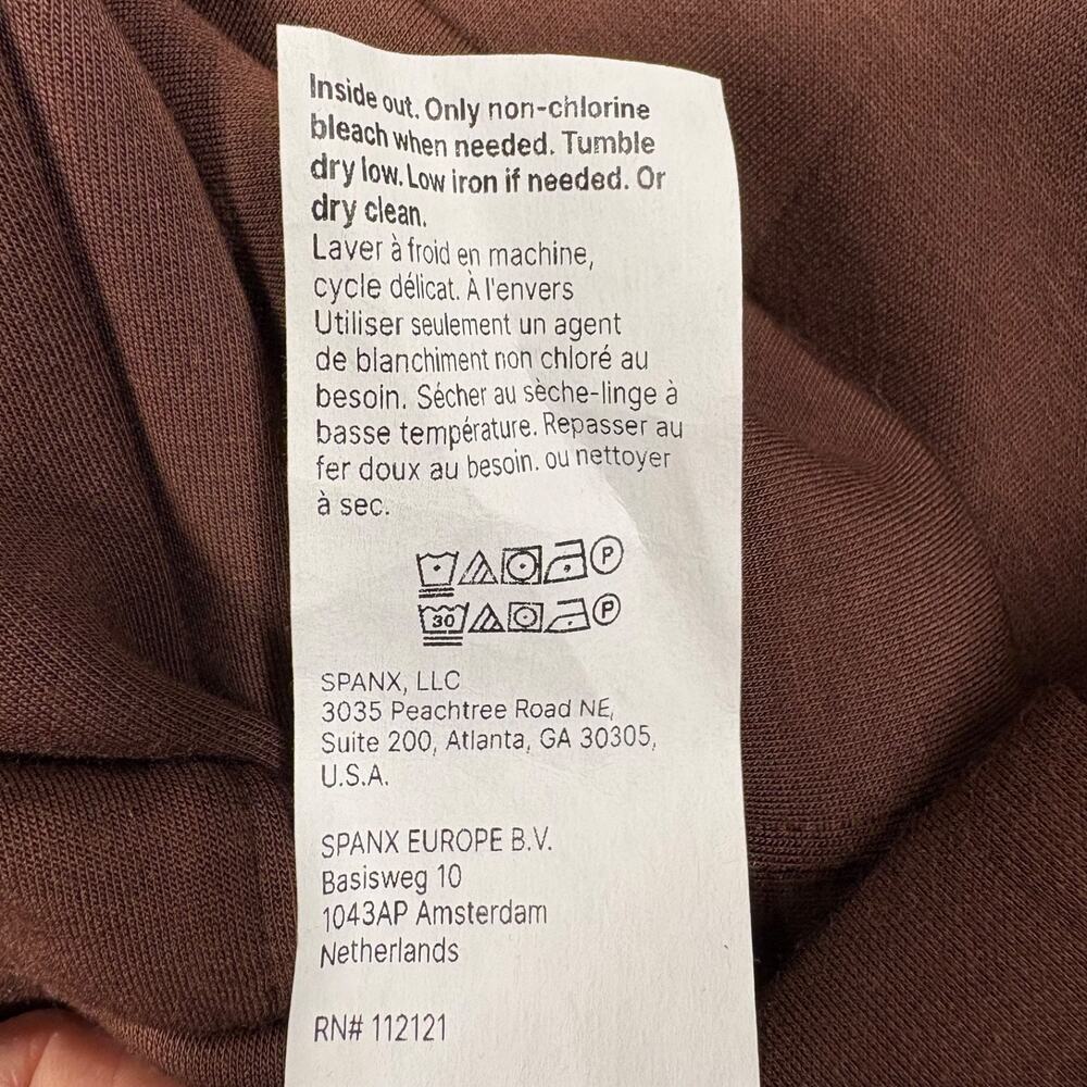 SPANX AirEssentials Half Zip Pullover Espresso Brown Soft Stretch Large NWT - Picture 12 of 15